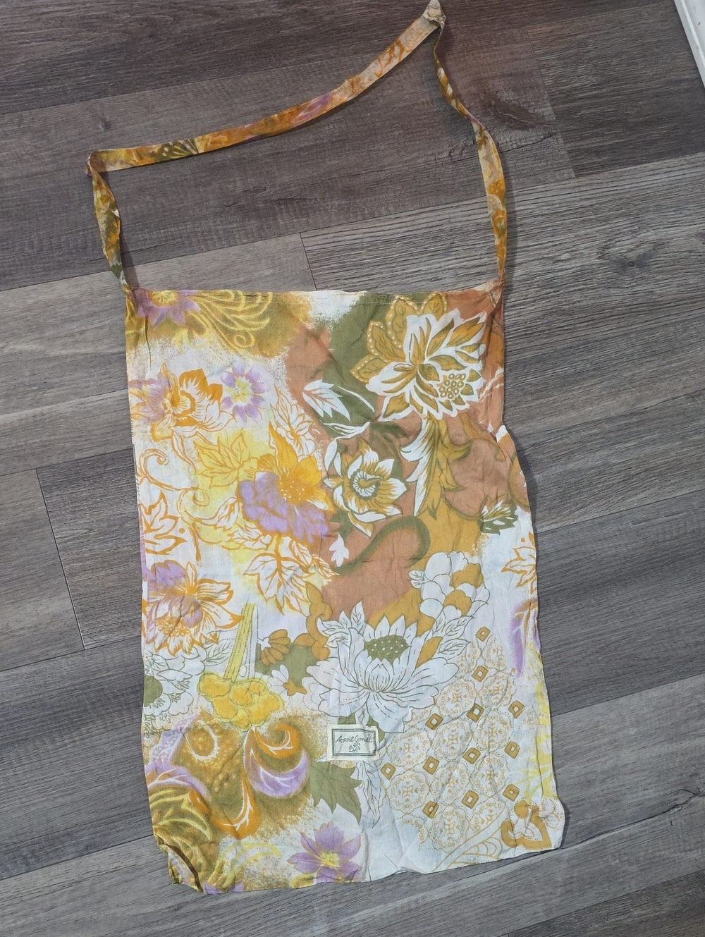 April Cornell Floral Shoulder Bag in Mustard, Olive, Lavender Cottage Core.